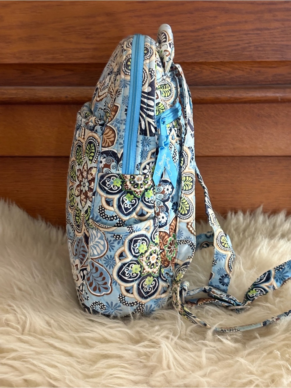 Vera Bradley ‘Bali Blue’ Floral Quilted Mini Backpack - Picture 5 of 7
